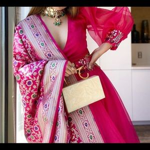 Indian dress with puffy sleeves.Beautiful ball gown with top